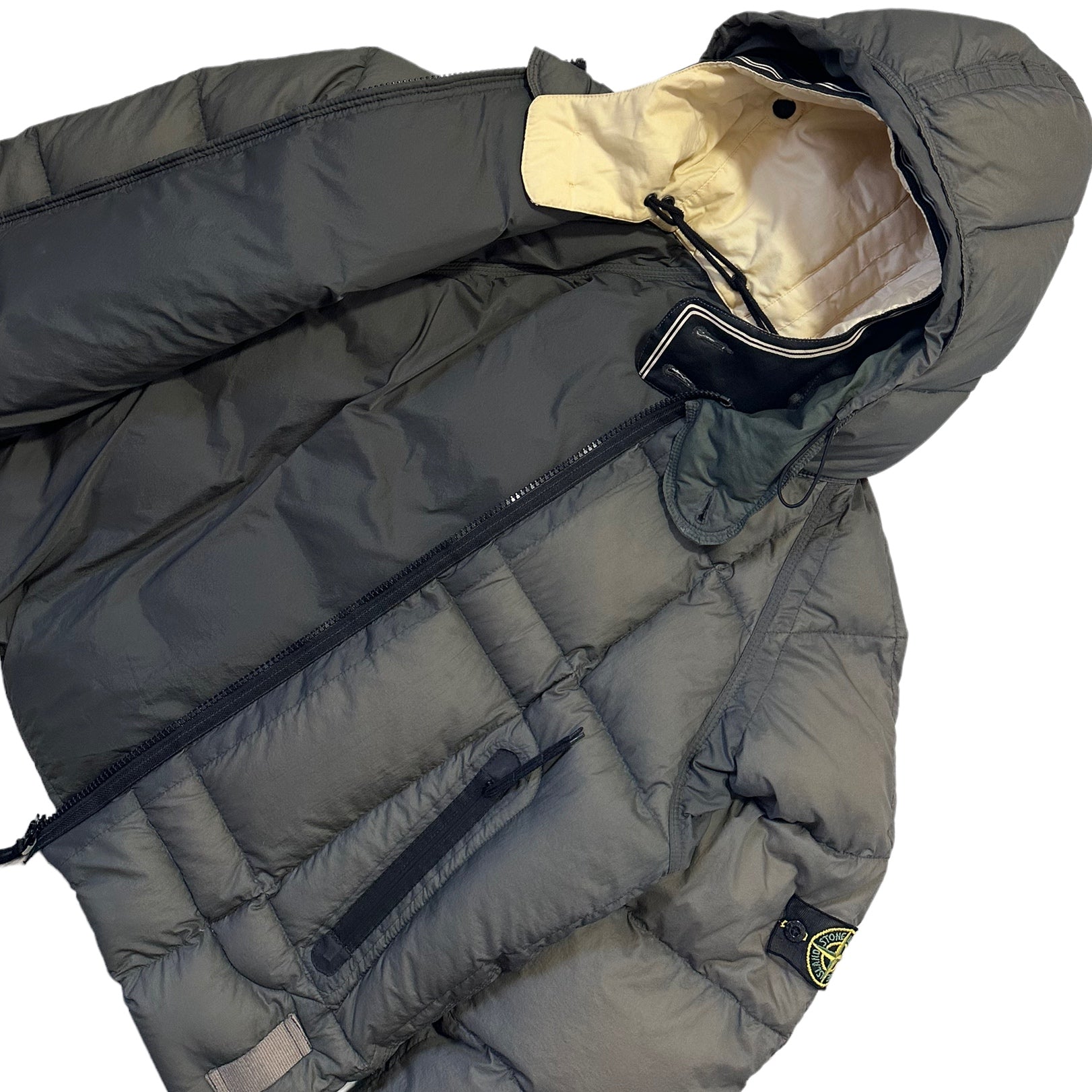 Stone Island Opaque Nylon Tela Goose Down Jacket from A/W 2006 with Dutch  Rope Hood Inner